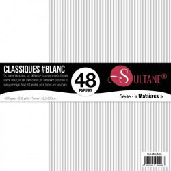 Bloc de 48 papiers Sultane Blanc - 250 g/2 - 31,5x30,5 cm