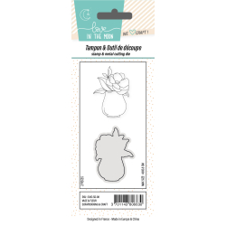 Duo Tampon & Matrice - Camélia dans son joli vase - Love in the Moon
