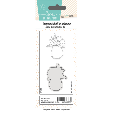 Duo Tampon & Matrice - Camélia dans son joli vase - Love in the Moon
