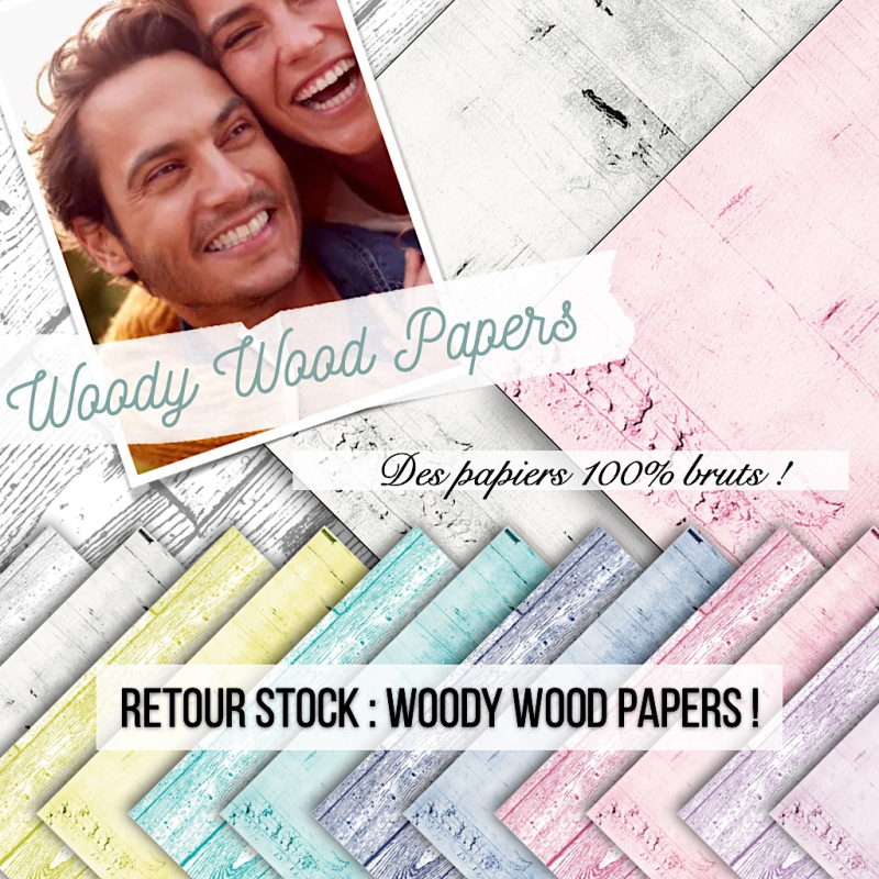 Set papiers Woody Wood Papers - 6 papiers 30,5x31,5 cm + 6 papiers 12x30,5cm