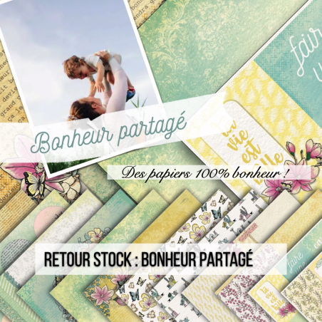 Set papiers Bonheur Partagé - 6 papiers 30,5x31,5 cm + 6 papiers 12x30,5cm