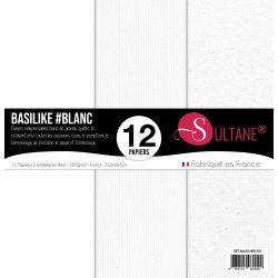 Set de 12 papiers Sultane Authentik - Blanc