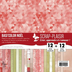 Set 24 papeles scrapbooking noël - 250g/m2