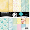 Lote de 12 papeles para scrapbooking - Coordenadas primaverales - 250g/m2