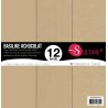 Juego de 12 papeles Sultane Authentik lisos / rayados / reciclados - Chocolate