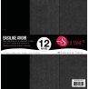 Set de 12 papiers Sultane Authentik Unis / Lignés / Recyclé - Noir