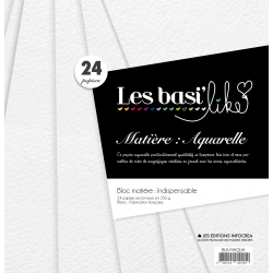 24 papiers aquarelle - 350 g/2 - 30x30 cm