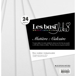 Bloc de 24 papiers Sultane - Carstock - Teinté dans la masse - Calcaire - 250g/m2