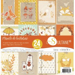 24 étiquettes automne sur un 30x30cm