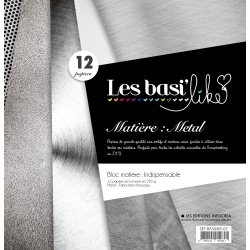 Set de 12 papiers Sultane Effet Métal - 250 g/2 - 31,5x30,5 cm